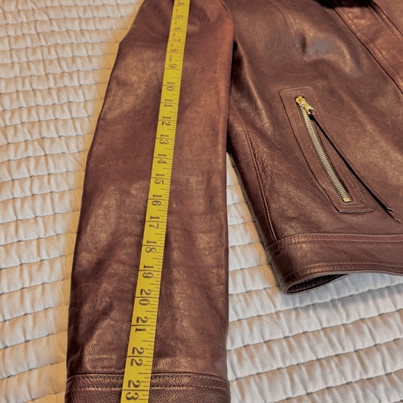 Coach Women’s Size 10 Brown Leather Moto Jacket - Picture 7 of 9
